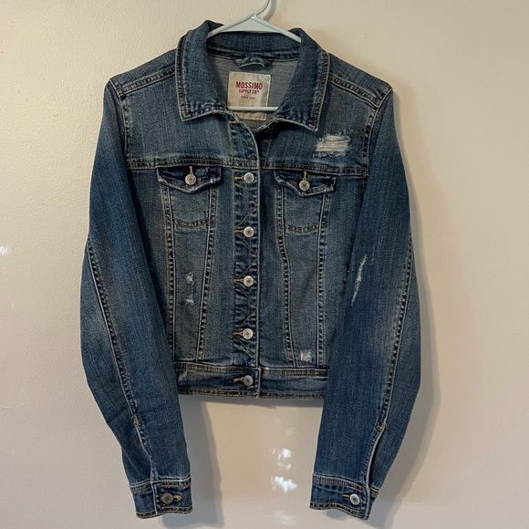 Mossimo Distressed Denim Jacket in Dark Blue - Picture 5 of 6
